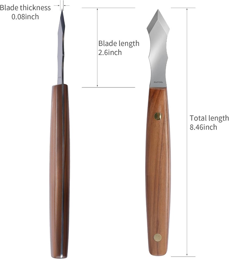 RUITOOL Marking Knife, Long‑Neck Thin Blade Scribing Tool with Dual Grooves for Woodworking – High Carbon Steel Double Beveled Blade for Precision Wood Carving & Fine‑Line Scribing in Narrow Grooves - Image 4